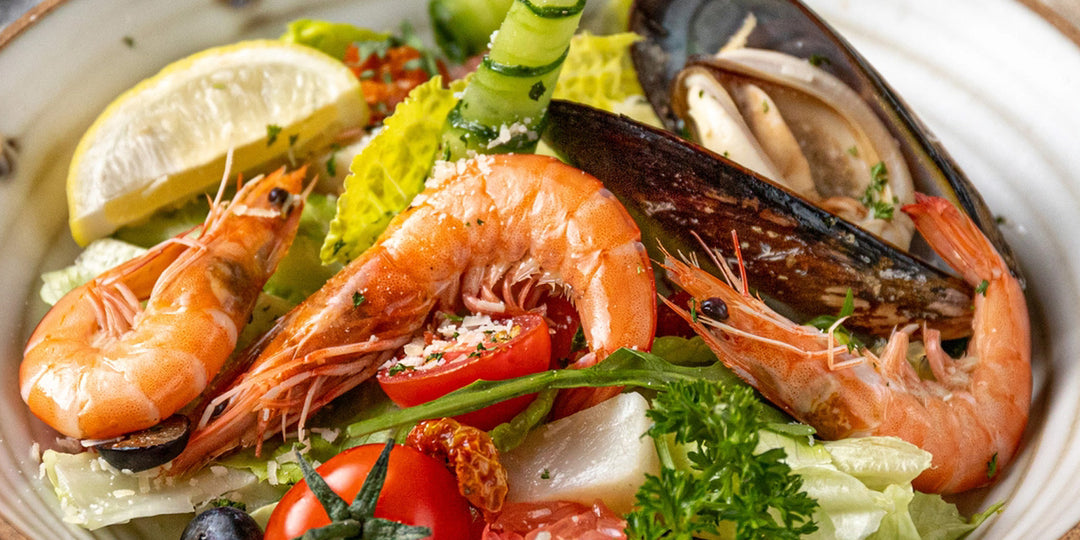 Camarones con salsa de cilantro y limón