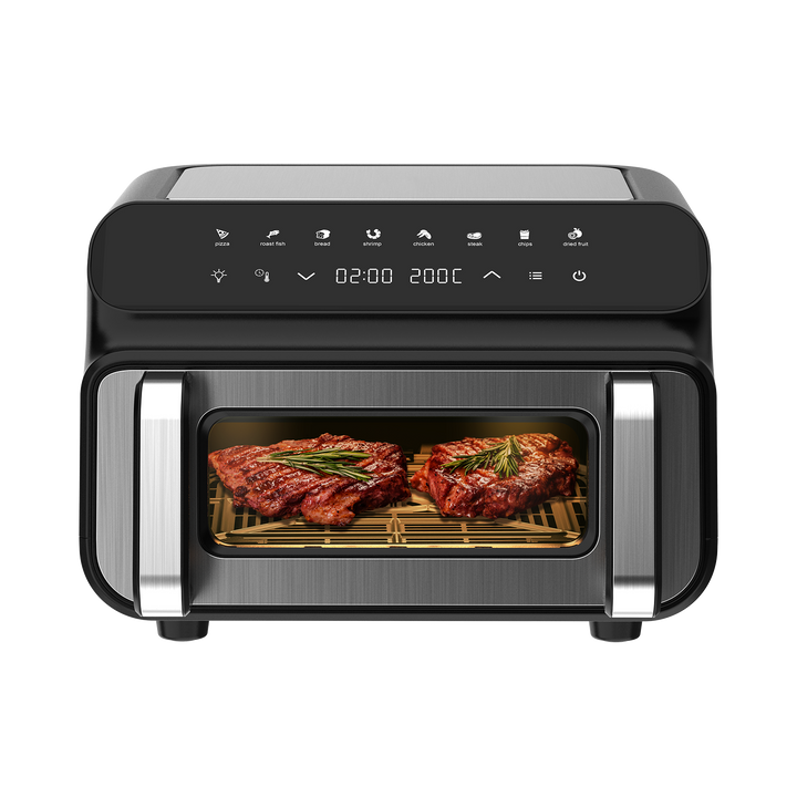 Freidora de Aire 2000W - 10L Freidora Sin Aceite con Ventana Visibl, Negro