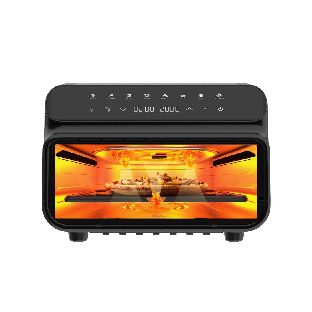 Freidora de Aire 2000W - 10L Freidora Sin Aceite con Ventana Visibl, Negro