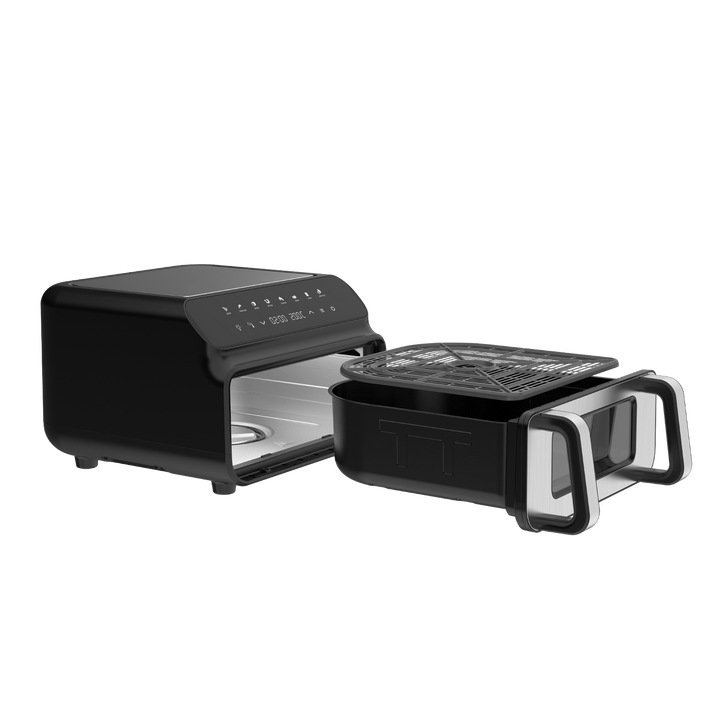 Freidora de Aire 2000W - 10L Freidora Sin Aceite con Ventana Visibl, Negro