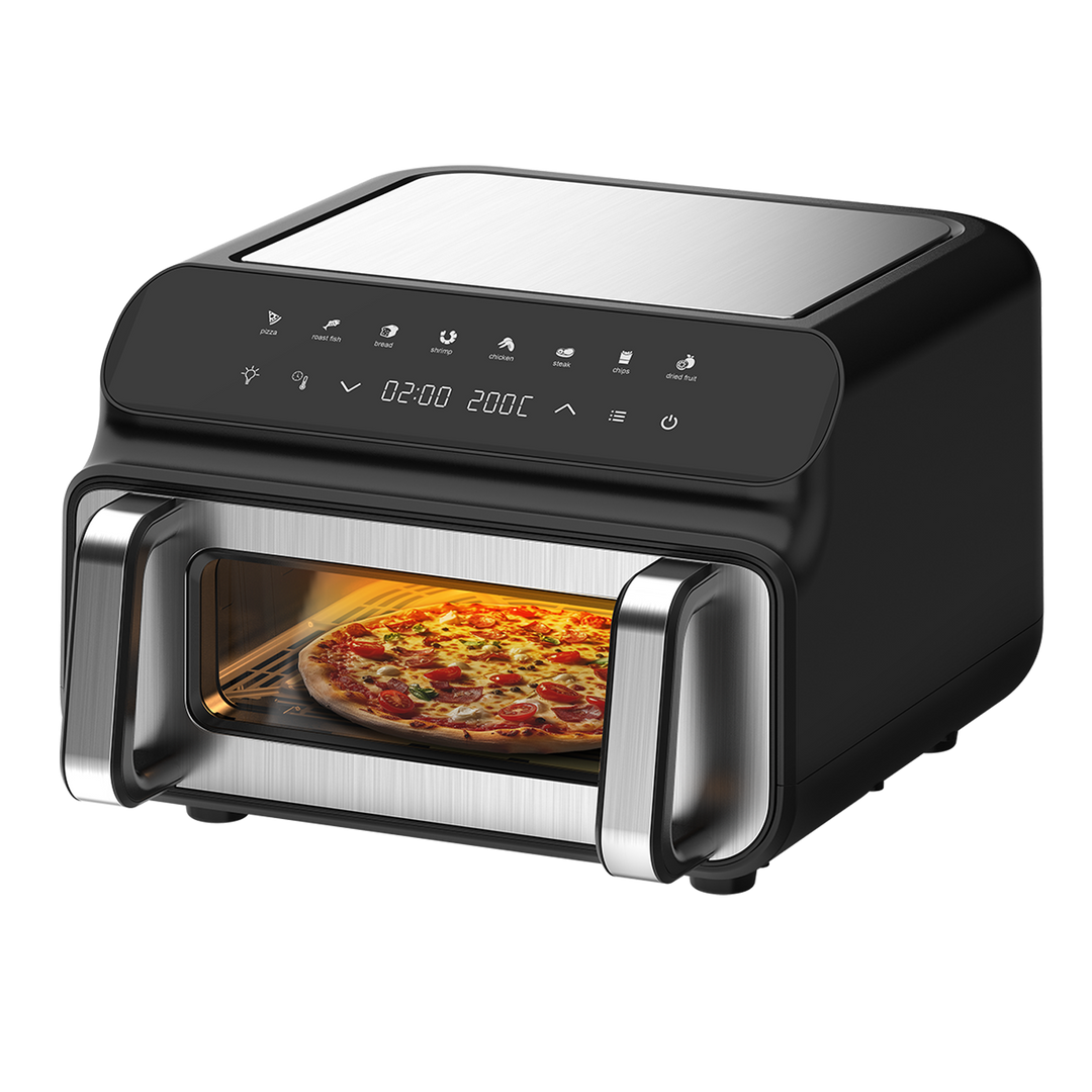 Freidora de Aire 2000W - 10L Freidora Sin Aceite con Ventana Visibl, Negro