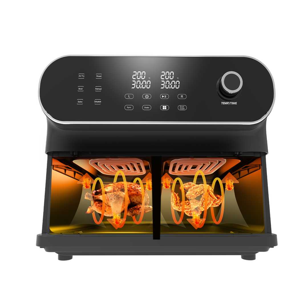 Freidora de Aire Dual Zone AFT11001A 11L – Airfryer 6 en 1, 1700 W