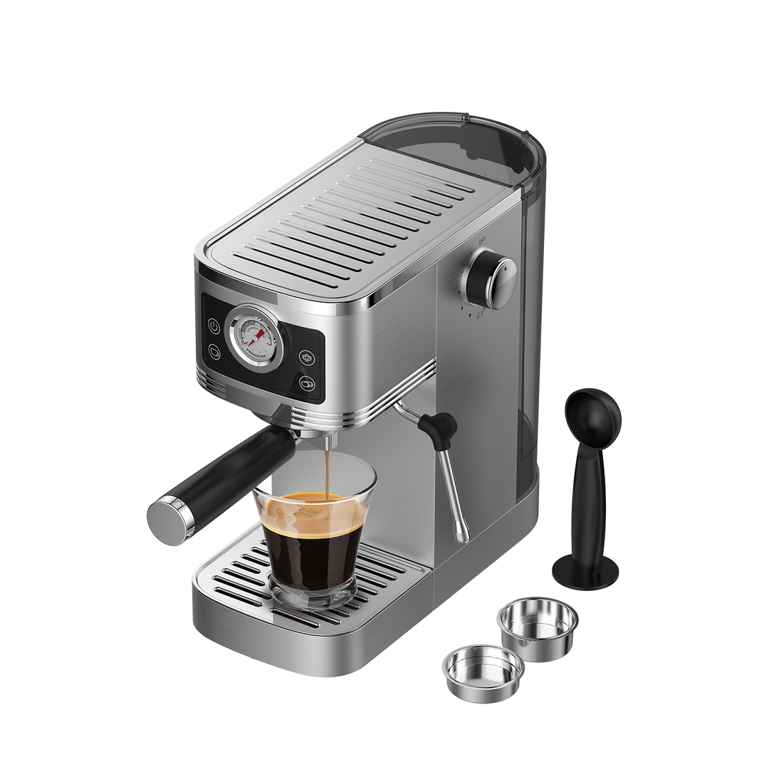 Espresso Machine CM1660B with Milk Foam Nozzle, Cafetera Superautomática 1350W